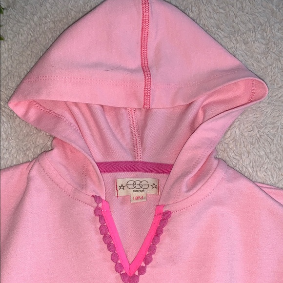 EGG New York Pink Swim Cover Up Hoodie EUC 18M - Picture 2 of 8